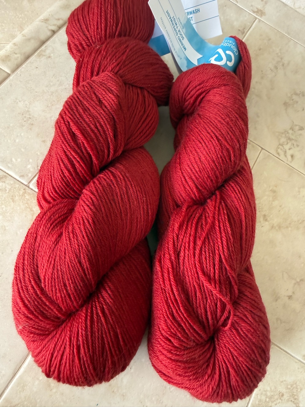 Cloudborn Fibers Merino Superwash Sock Twist Yarn in Scarlet Red